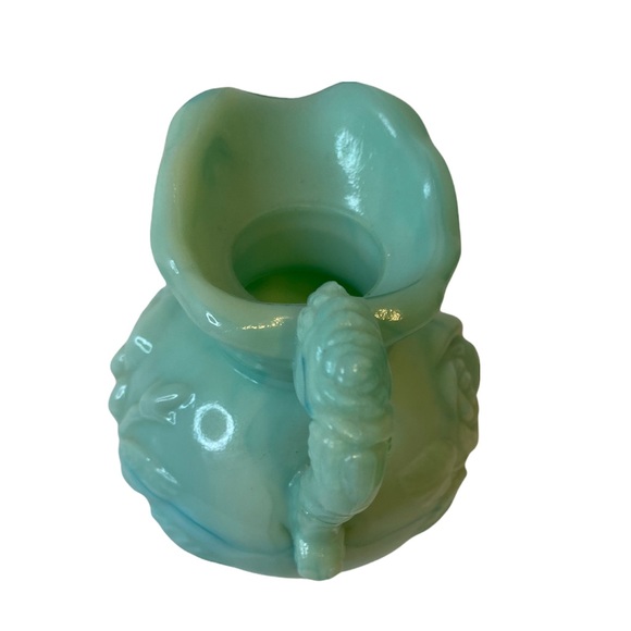 COPY - Vintage 1978 Avon Victoriana Blue & green Jadeite Glass Pitcher Bowl mil… - Picture 8 of 10